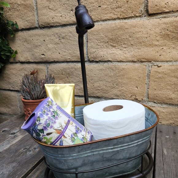 Farmhouse Oval Container With Faucet, Bath Storage, Home Decor - Picture 5 of 5